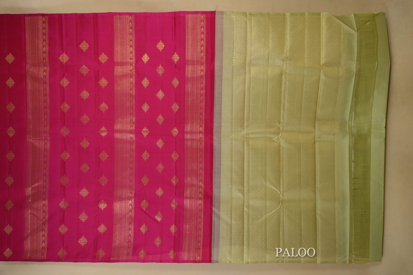 Pink Kanjivaram Silk Saree paloo