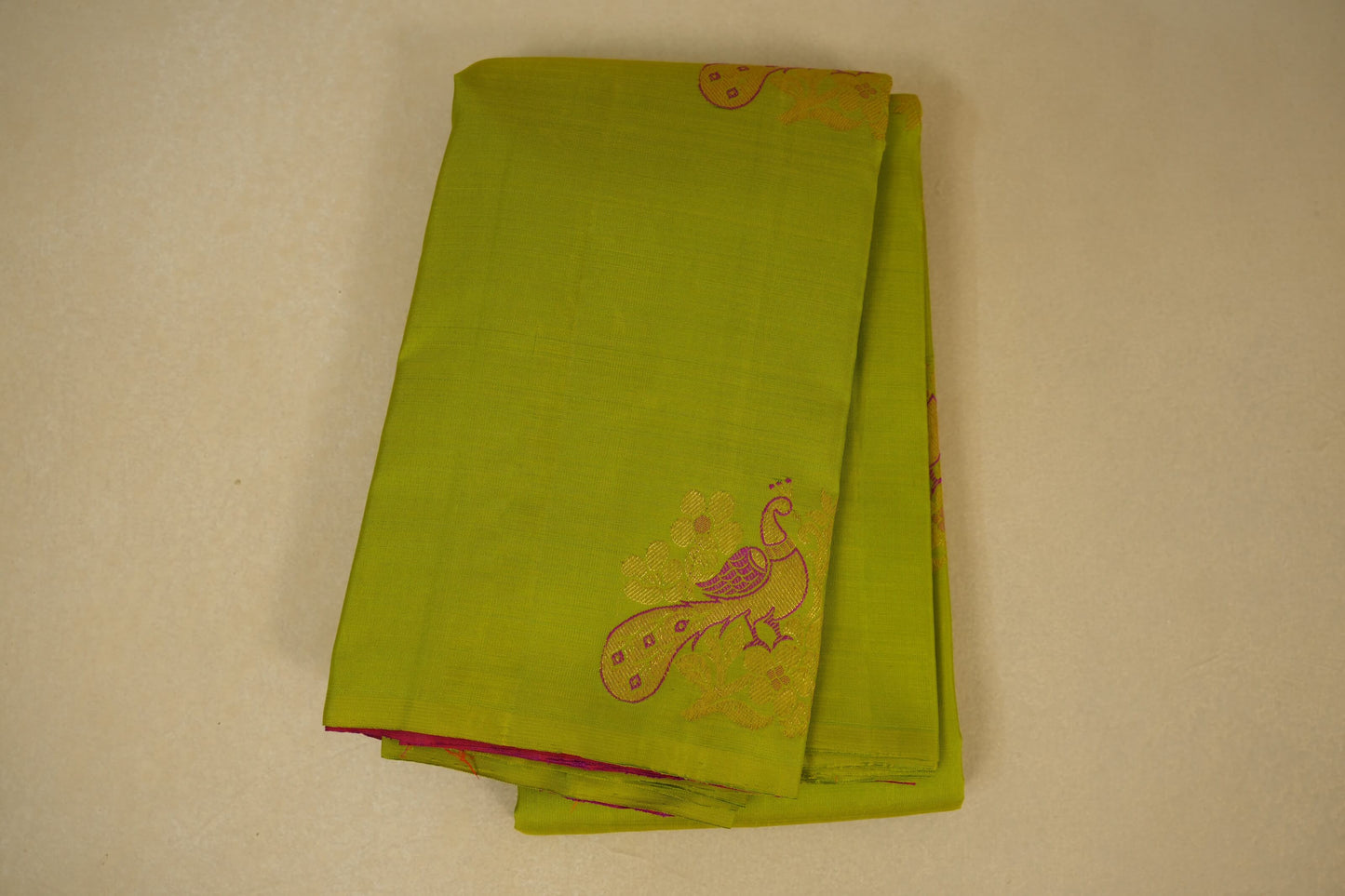 Parrot Green Kanjivaram Silk Saree 

