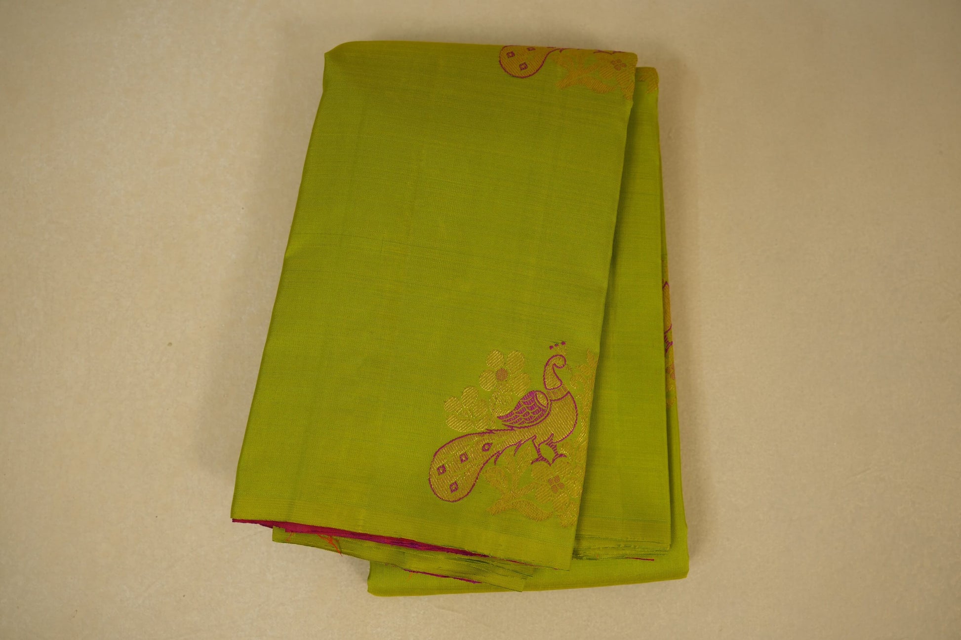 Parrot Green Kanjivaram Silk Saree 
