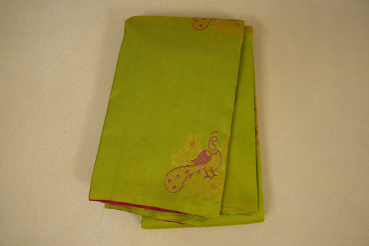 Parrot Green Kanjivaram Silk Saree 
