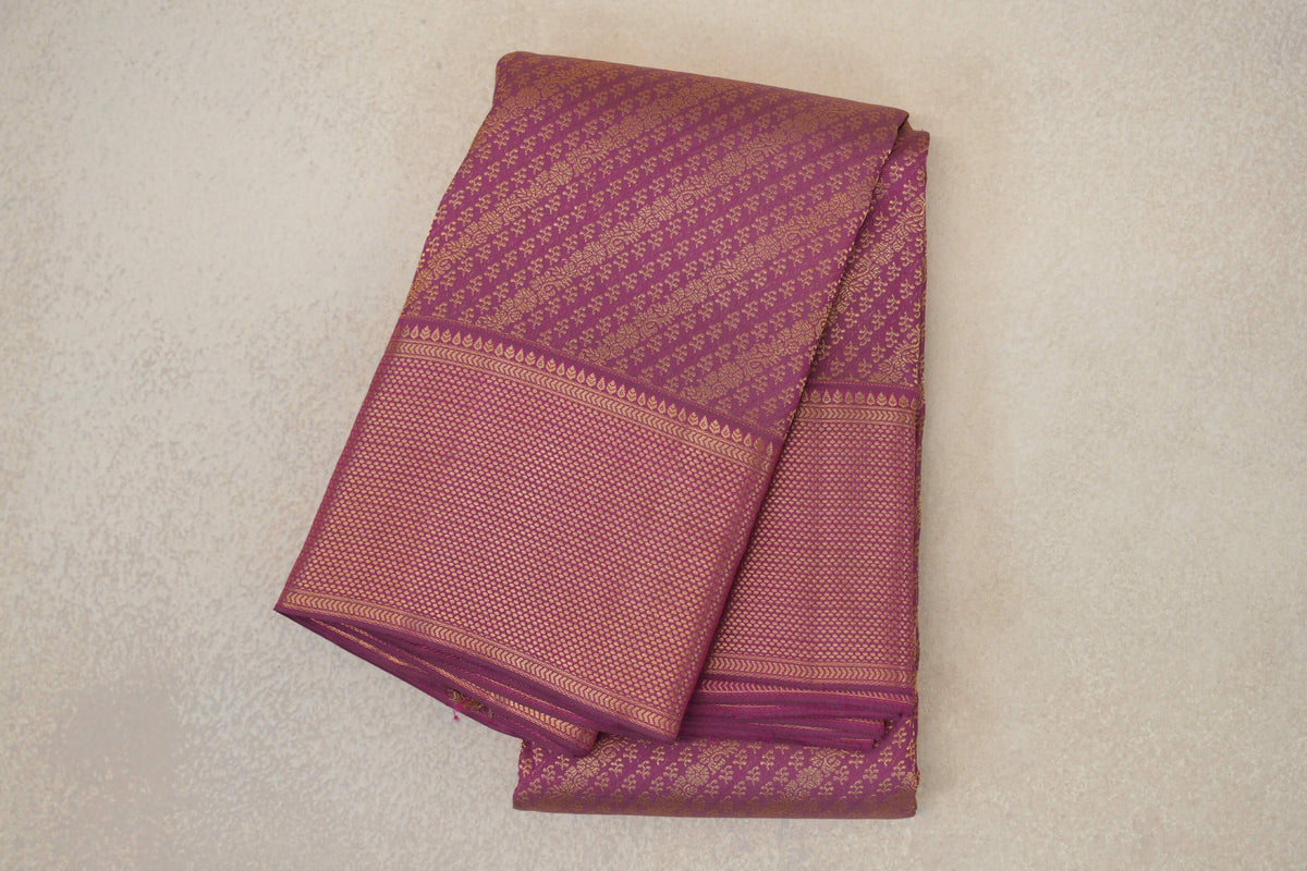 Dark Dusty Pink Kanjivaram Silk Saree by Tharakaram PSTK040182