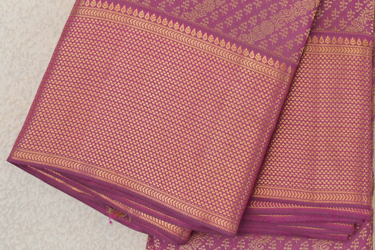 Dark Dusty Pink Kanjivaram Silk Saree by Tharakaram PSTK040182