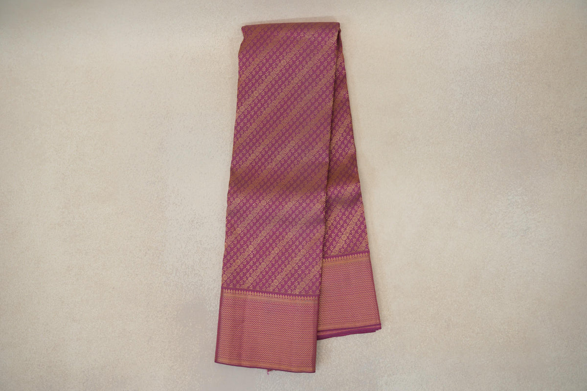 Dark Dusty Pink Kanjivaram Silk Saree by Tharakaram PSTK040182