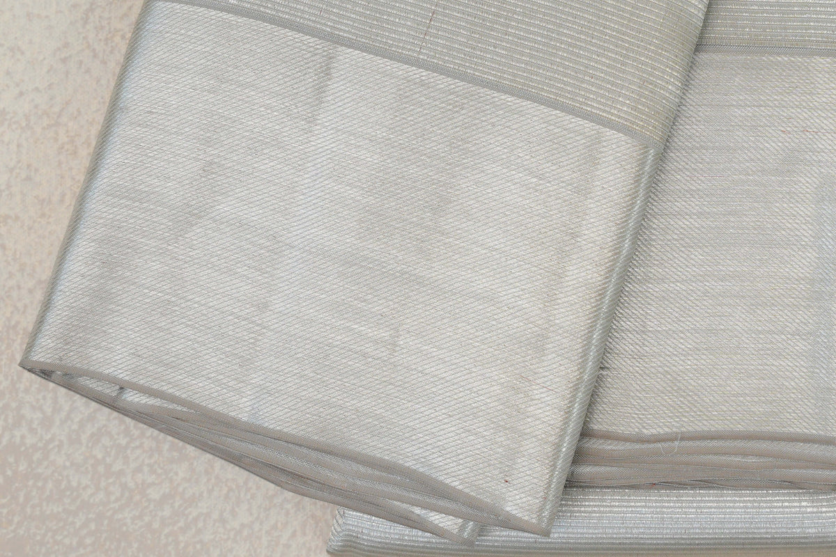 Pearl Silver Kanjivaram Silk Saree by Tharakaram PSTK040183