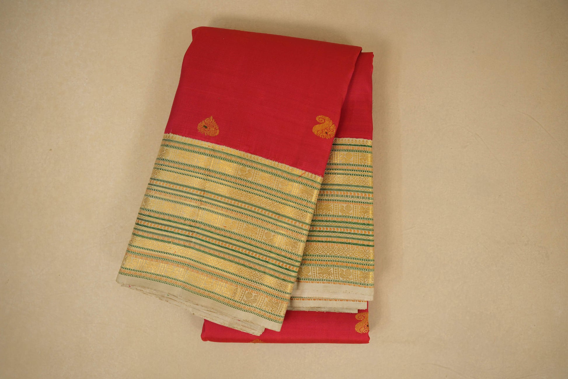 Red vintage kanjivaram silk saree