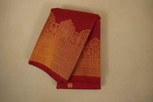 Red vintage kanjivaram silk saree