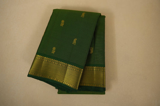 Dark green vintage kanjivaram silk saree