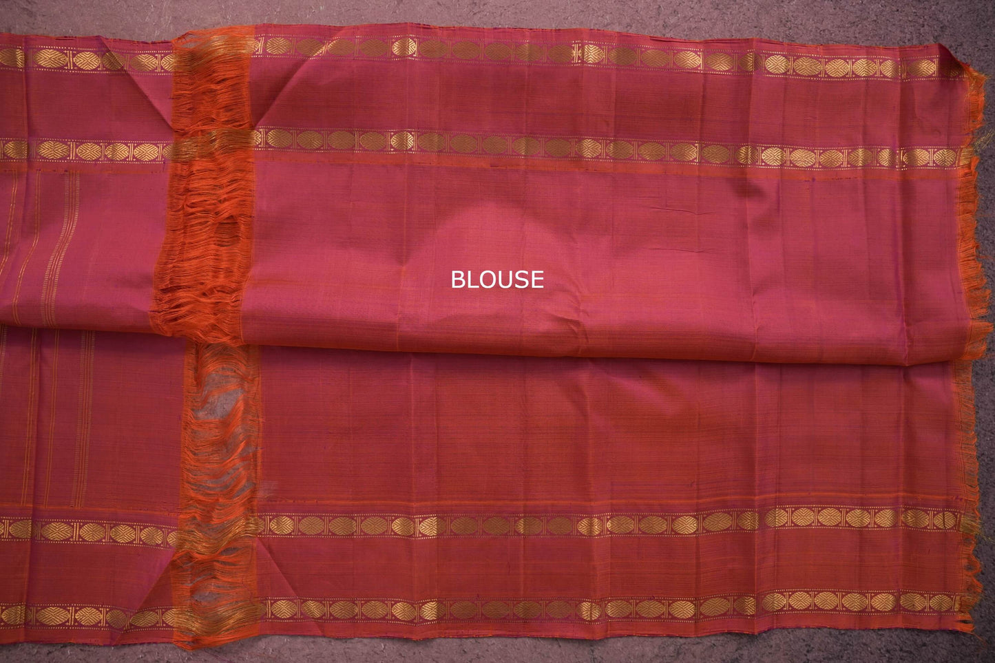 Black/White with Orangish Pink Rettai Pettu Borders Kanjivaram Silk Saree by Shreenivas Silks PSSR016424 - Parisera