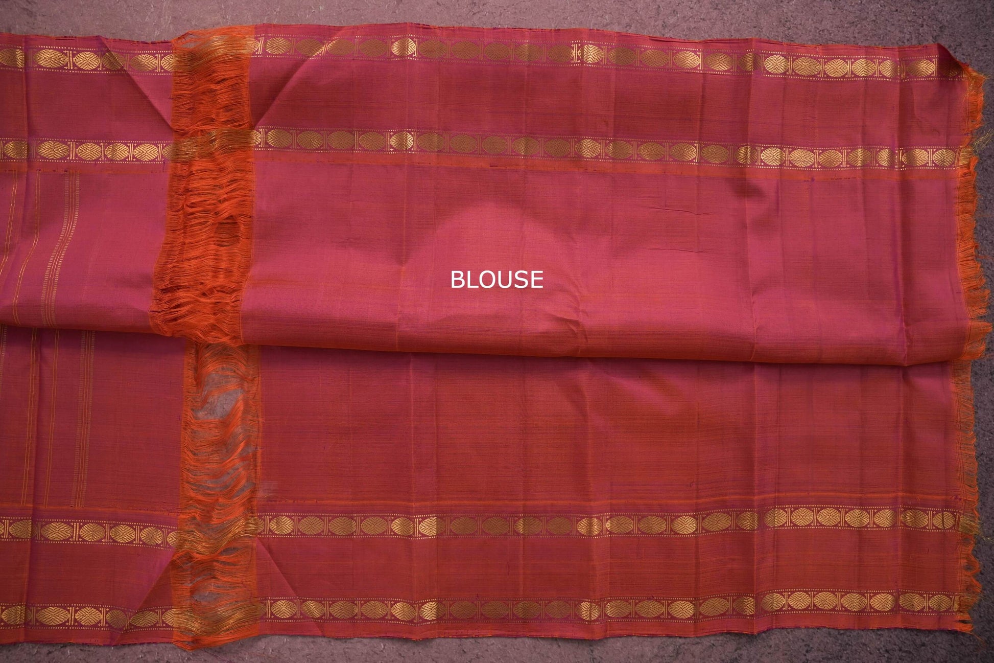 Black/White with Orangish Pink Rettai Pettu Borders Kanjivaram Silk Saree by Shreenivas Silks PSSR016424 - Parisera