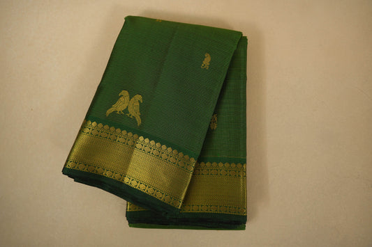 Dark green vintage kanjivaram silk saree