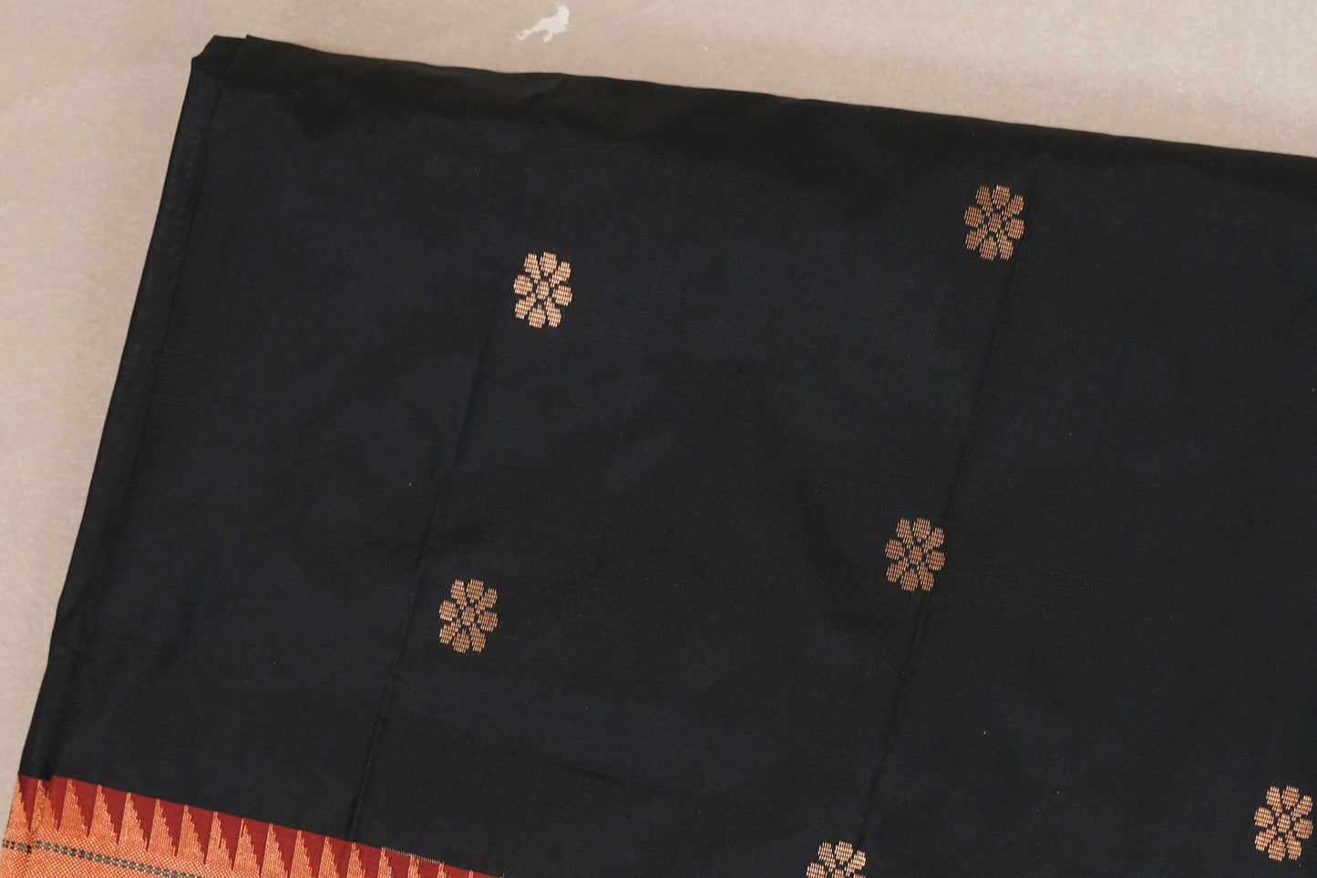 Black Paithani Inspired Soft Silk Saree body zoom