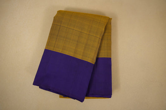Lemon yellow vintage kanjivaram silk saree