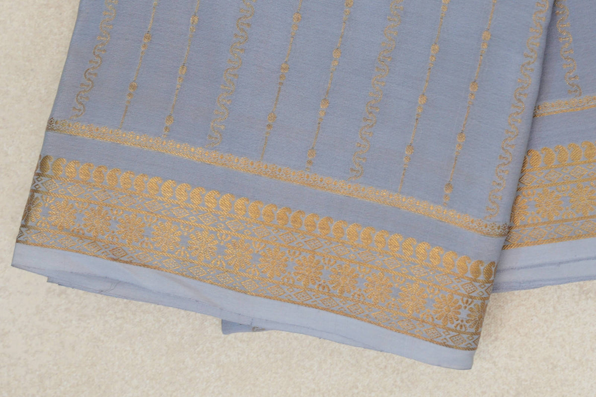 Grey Blue Mysore Silk Saree by Shreenivas Silks PSSR0110121