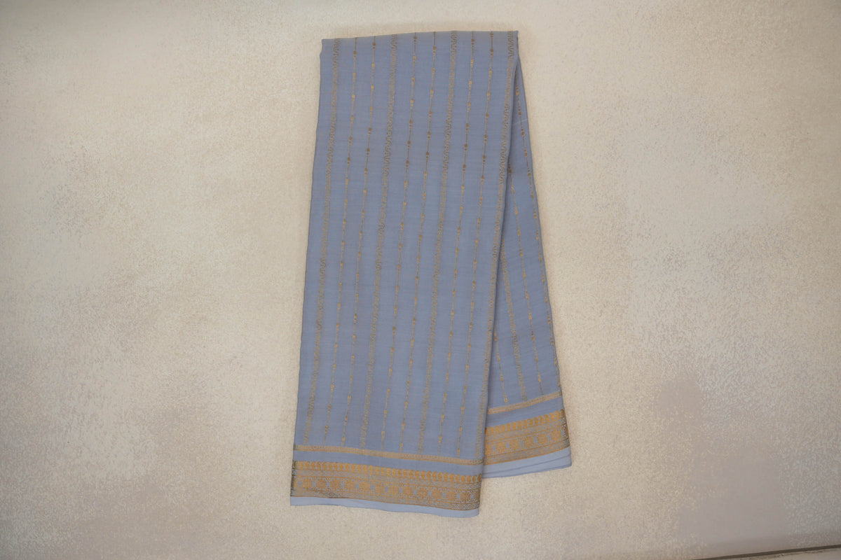 Grey Blue Mysore Silk Saree by Shreenivas Silks PSSR0110121