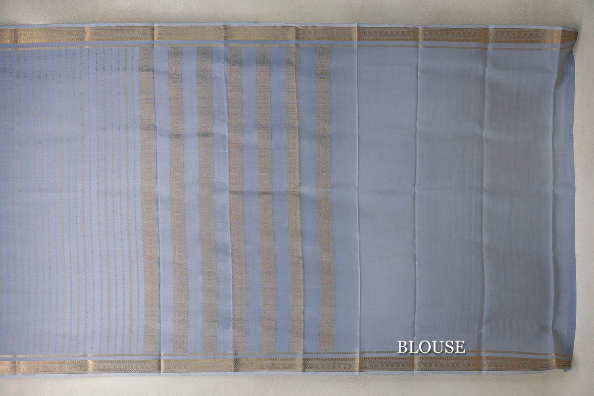 Grey Blue Mysore Silk Saree by Shreenivas Silks PSSR0110121
