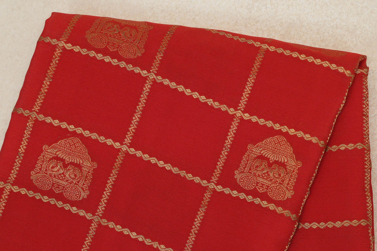 Tomato Red Mysore Silk Saree by Shreenivas Silks PSSR0110122