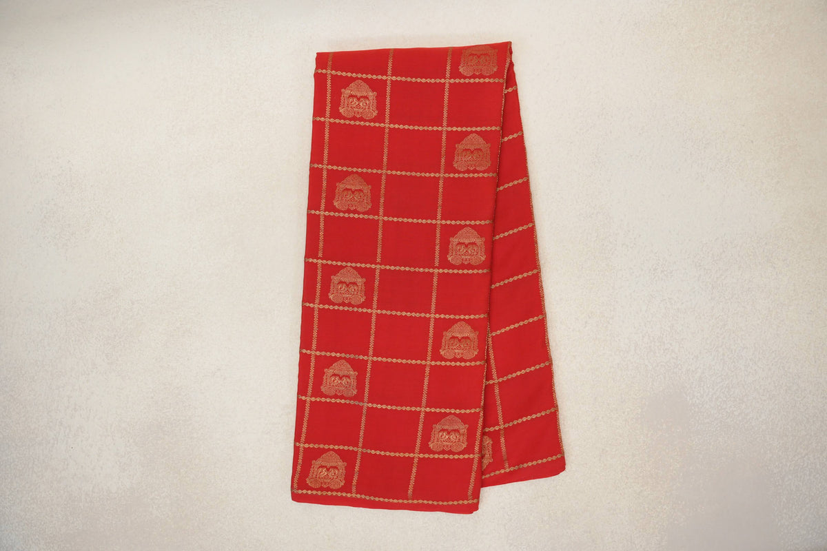 Tomato Red Mysore Silk Saree by Shreenivas Silks PSSR0110122