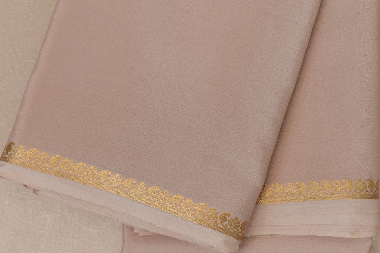 Cream Beige Mysore Silk Saree PSSR018982