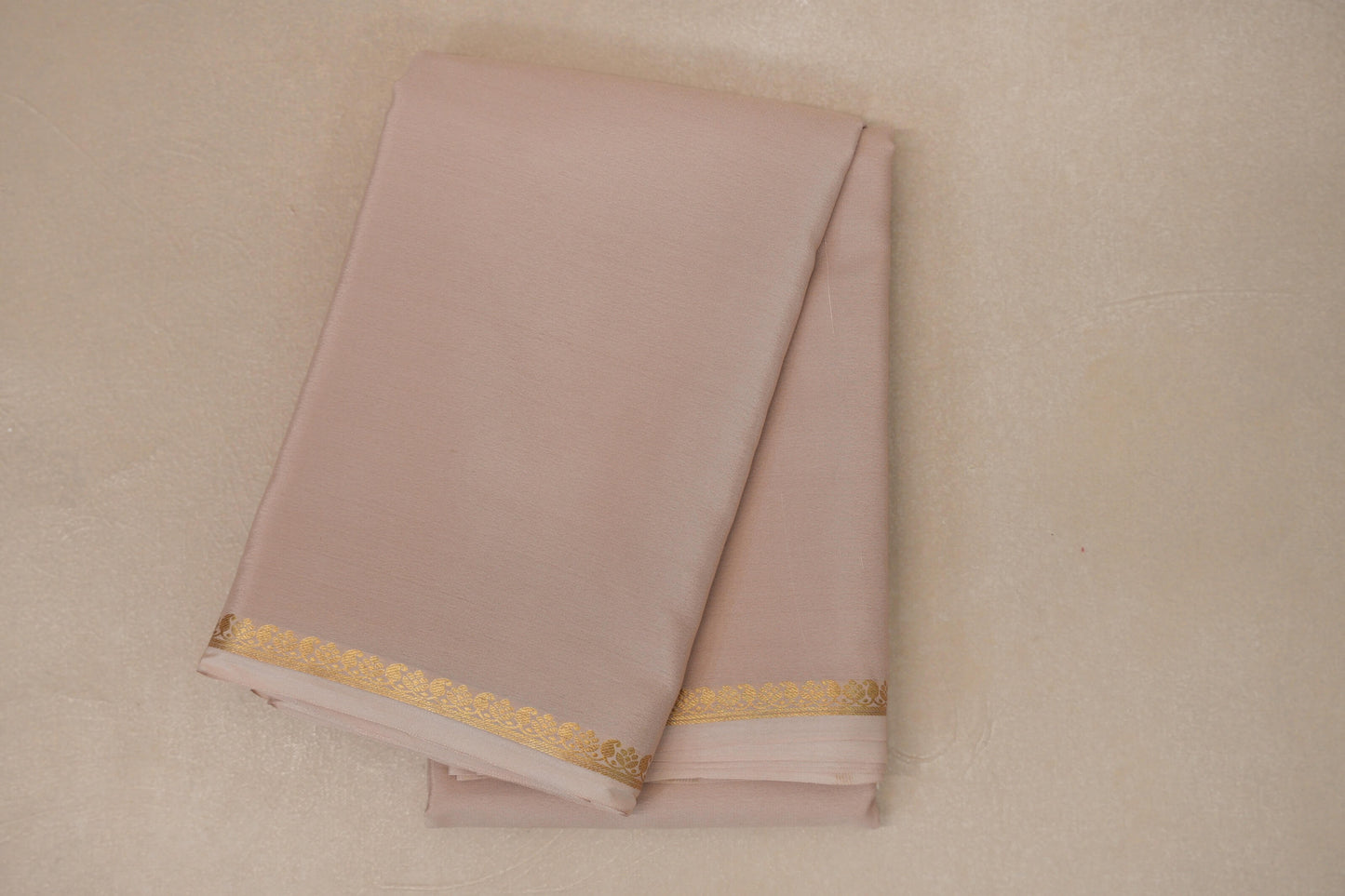 Cream Beige Mysore Silk Saree PSSR018982