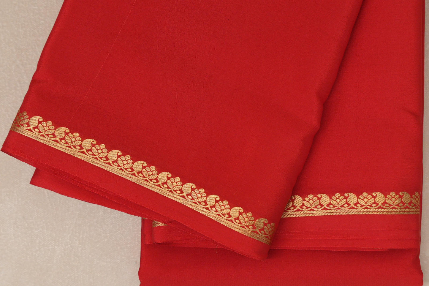Bright Red Mysore Silk Saree PSSR018983