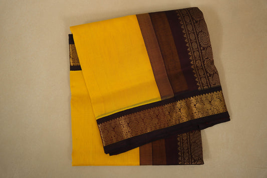 Yellow vintage silk cotton saree