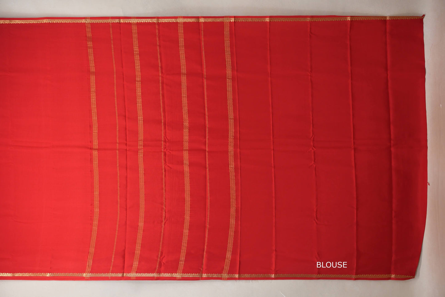 Bright Red Mysore Silk Saree PSSR018983