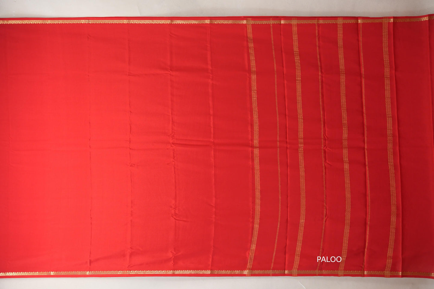 Bright Red Mysore Silk Saree PSSR018983