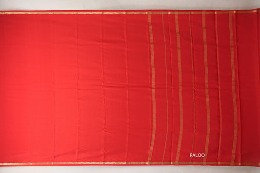 Bright Red Mysore Silk Saree PSSR018983