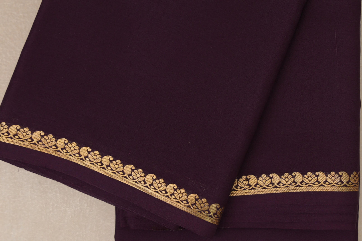 Deep Wine Purple Mysore Silk Saree PSSR018984
