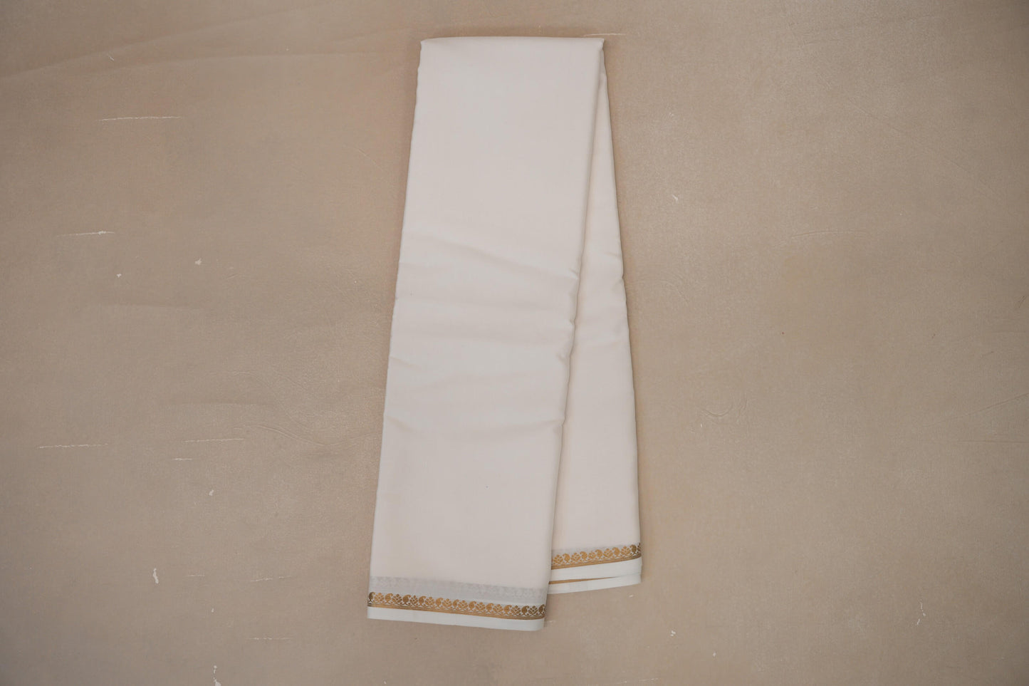 Milk White Mysore Silk Saree PSSR018985