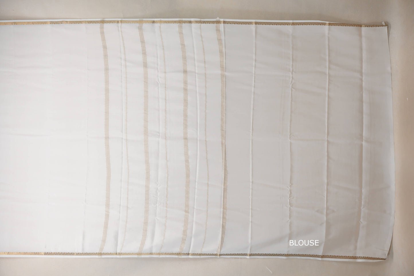 Milk White Mysore Silk Saree PSSR018985