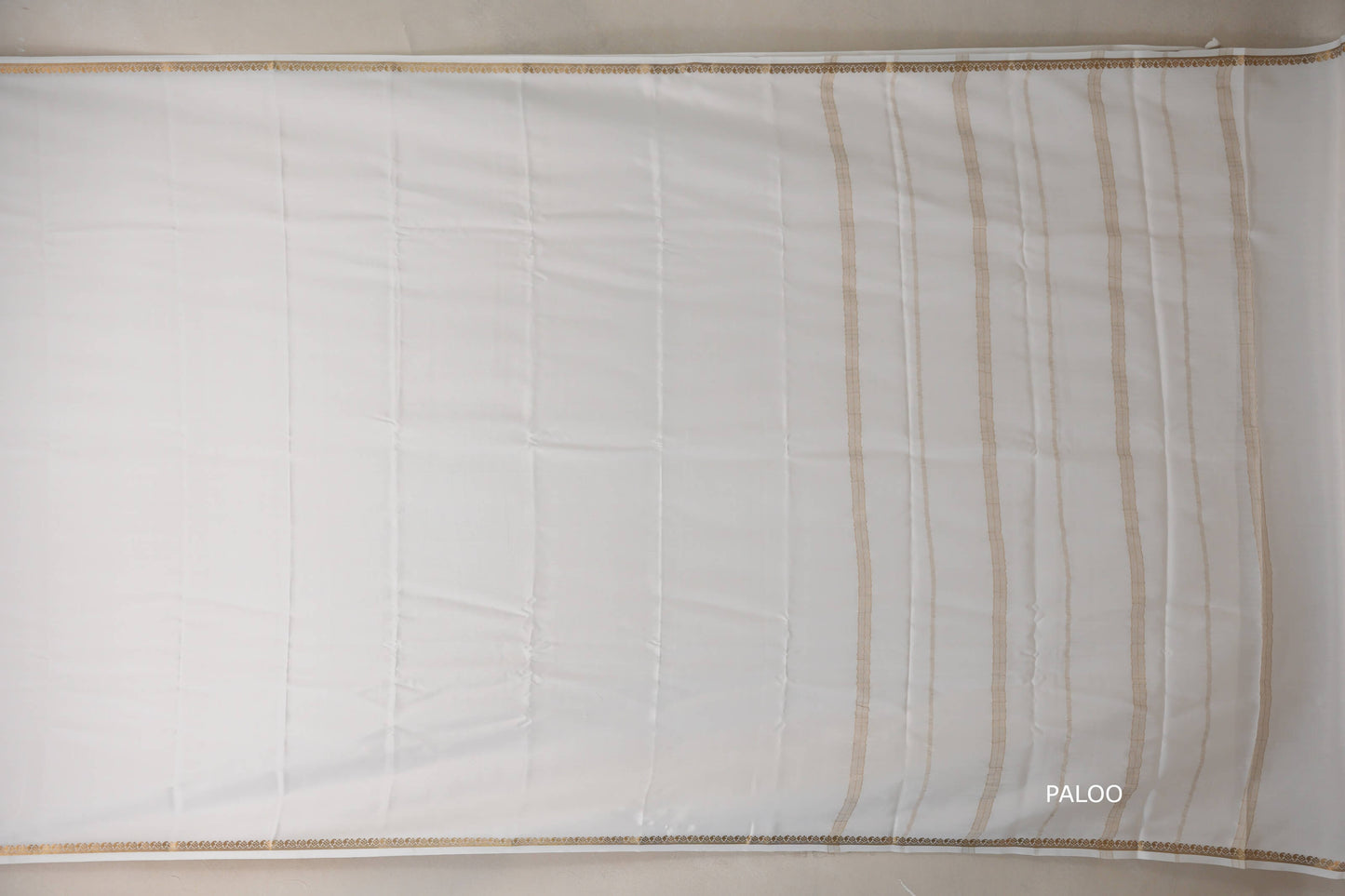 Milk White Mysore Silk Saree PSSR018985