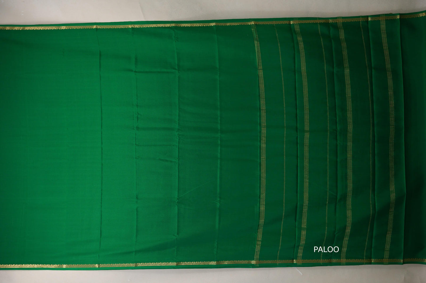 Bright Leaf Green Mysore Silk Saree PSSR018986