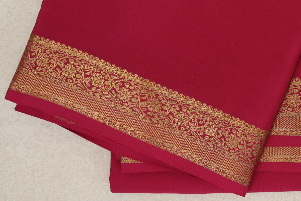Deep Pink Mysore Silk Saree by Shreenivas Silks PSSR0110132