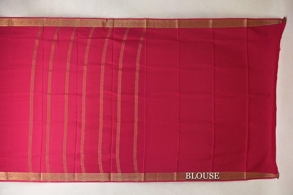 Deep Pink Mysore Silk Saree by Shreenivas Silks PSSR0110132