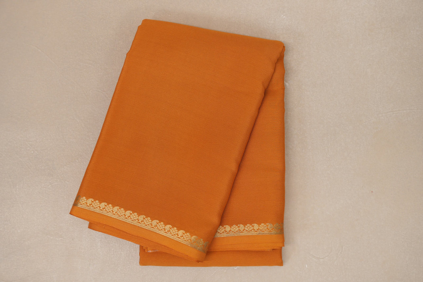 Mustard Orange Mysore Silk Saree PSSR018988