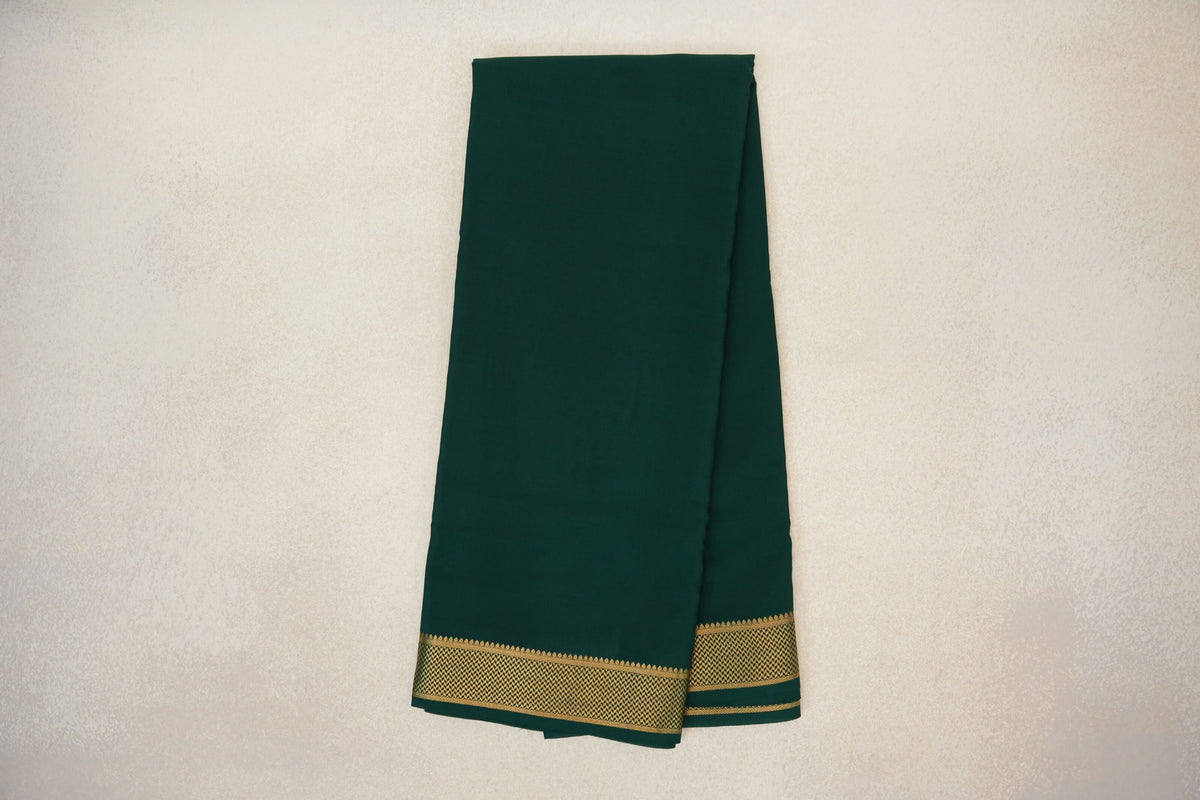 Deep Bottle Green Mysore Silk Saree by Shreenivas Silks PSSR0110134