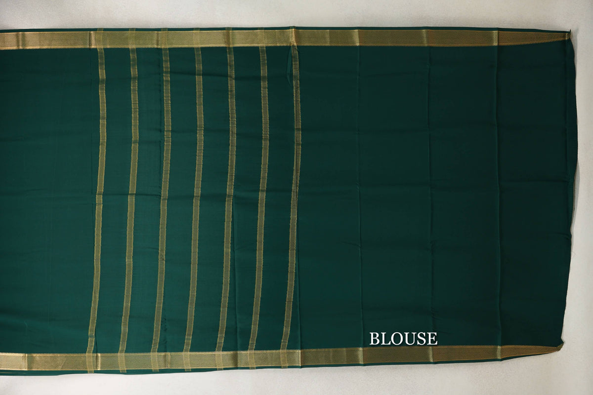 Deep Bottle Green Mysore Silk Saree by Shreenivas Silks PSSR0110134