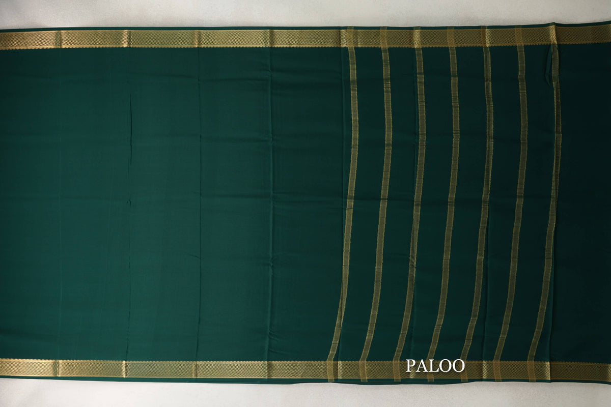 Deep Bottle Green Mysore Silk Saree by Shreenivas Silks PSSR0110134