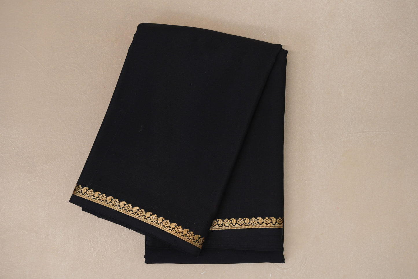 Deep Black Mysore Silk Saree PSSR018990