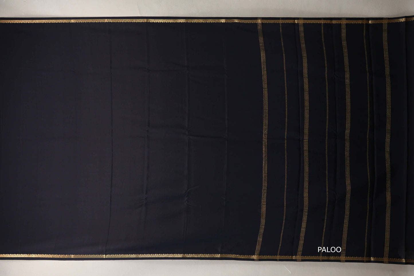 Deep Black Mysore Silk Saree PSSR018990