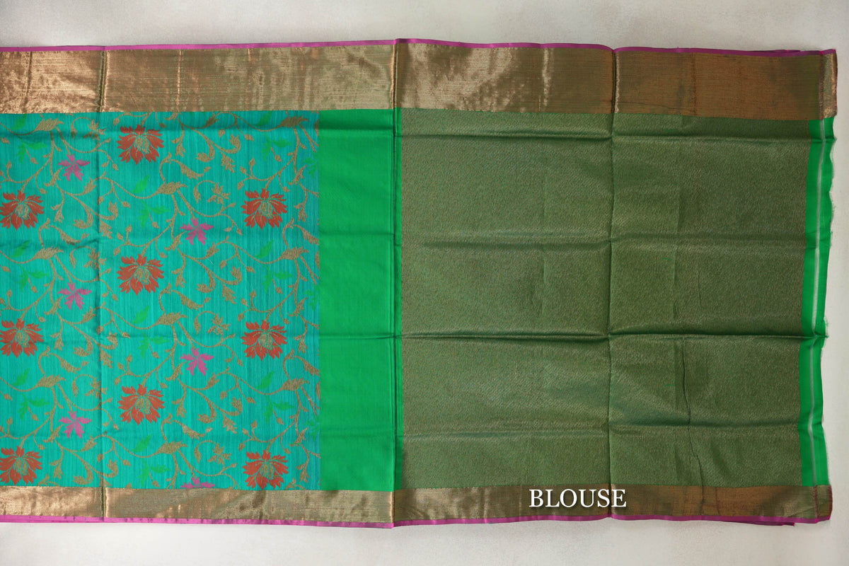 Teal Green Banarasi Silk Sareeblouse