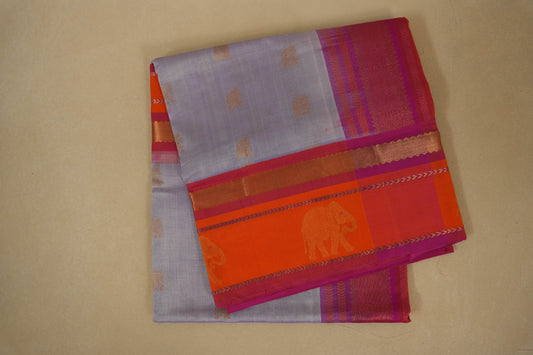 Light lavender vintage silk cotton saree