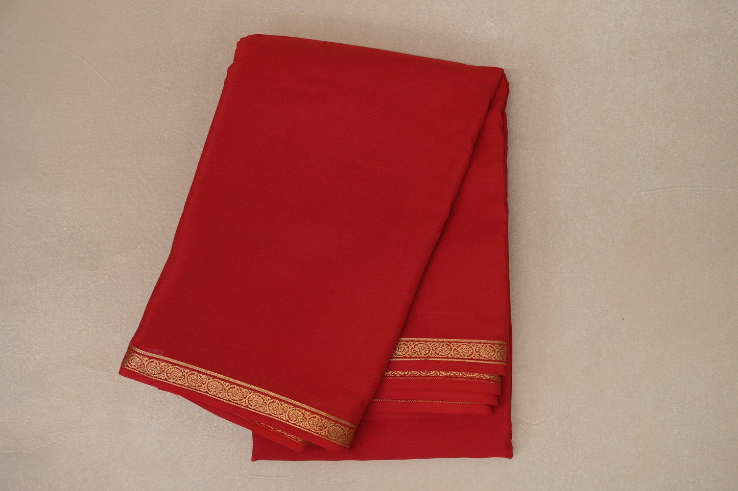 Bright Red Mysore Silk Saree PSSR018992