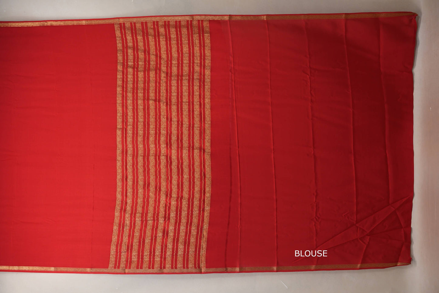 Bright Red Mysore Silk Saree PSSR018992