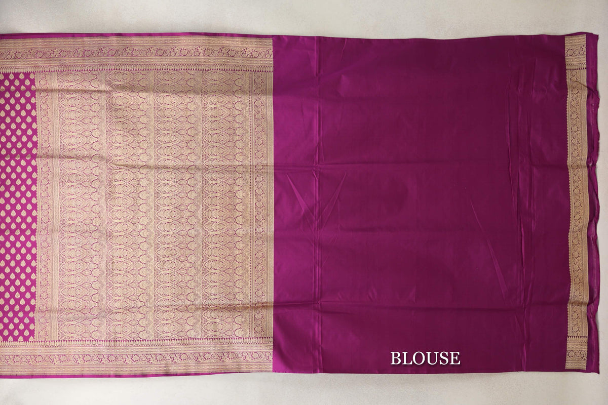 Deep Magenta Banarasi Silk Saree blouse