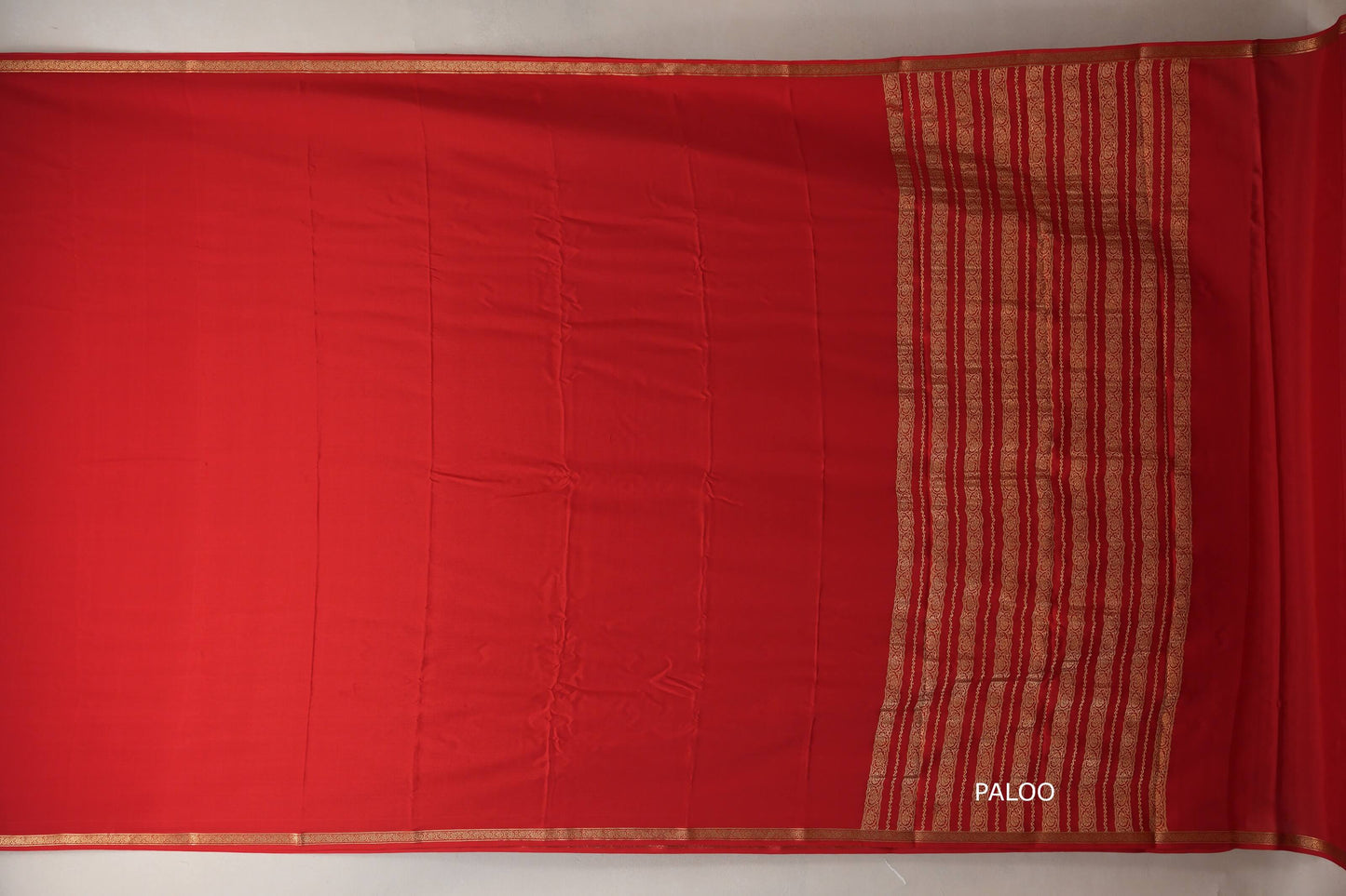 Bright Red Mysore Silk Saree PSSR018992