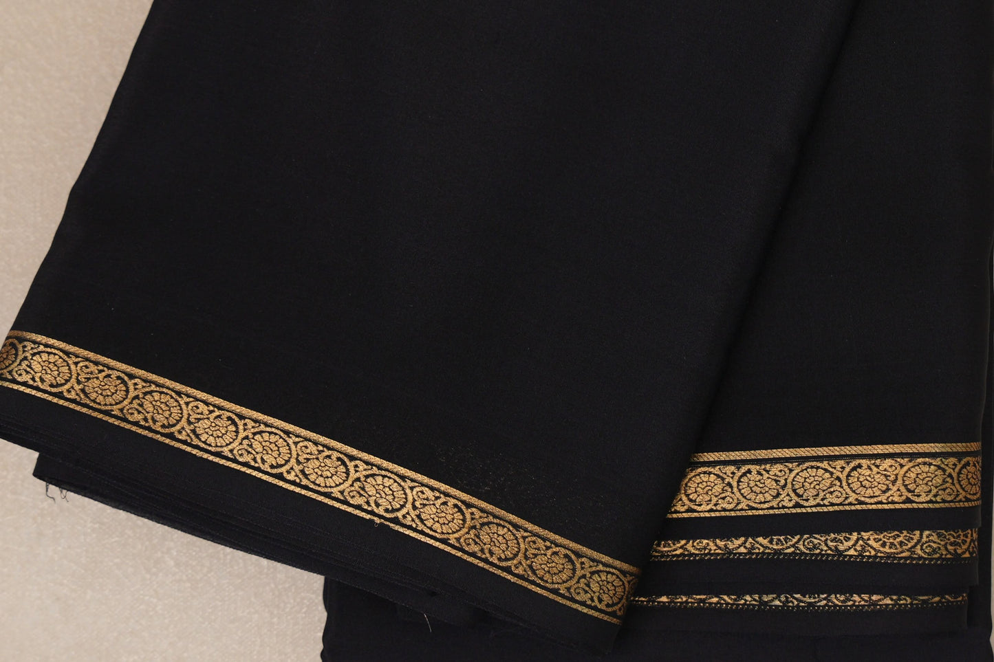 Deep Black Mysore Silk Saree PSSR018993