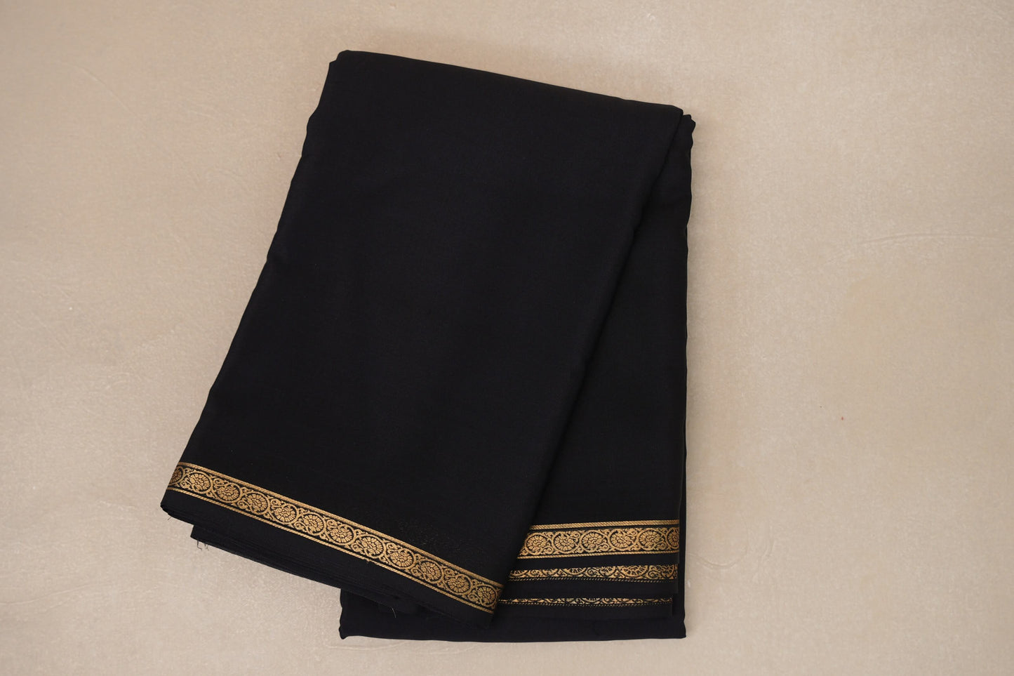 Deep Black Mysore Silk Saree PSSR018993