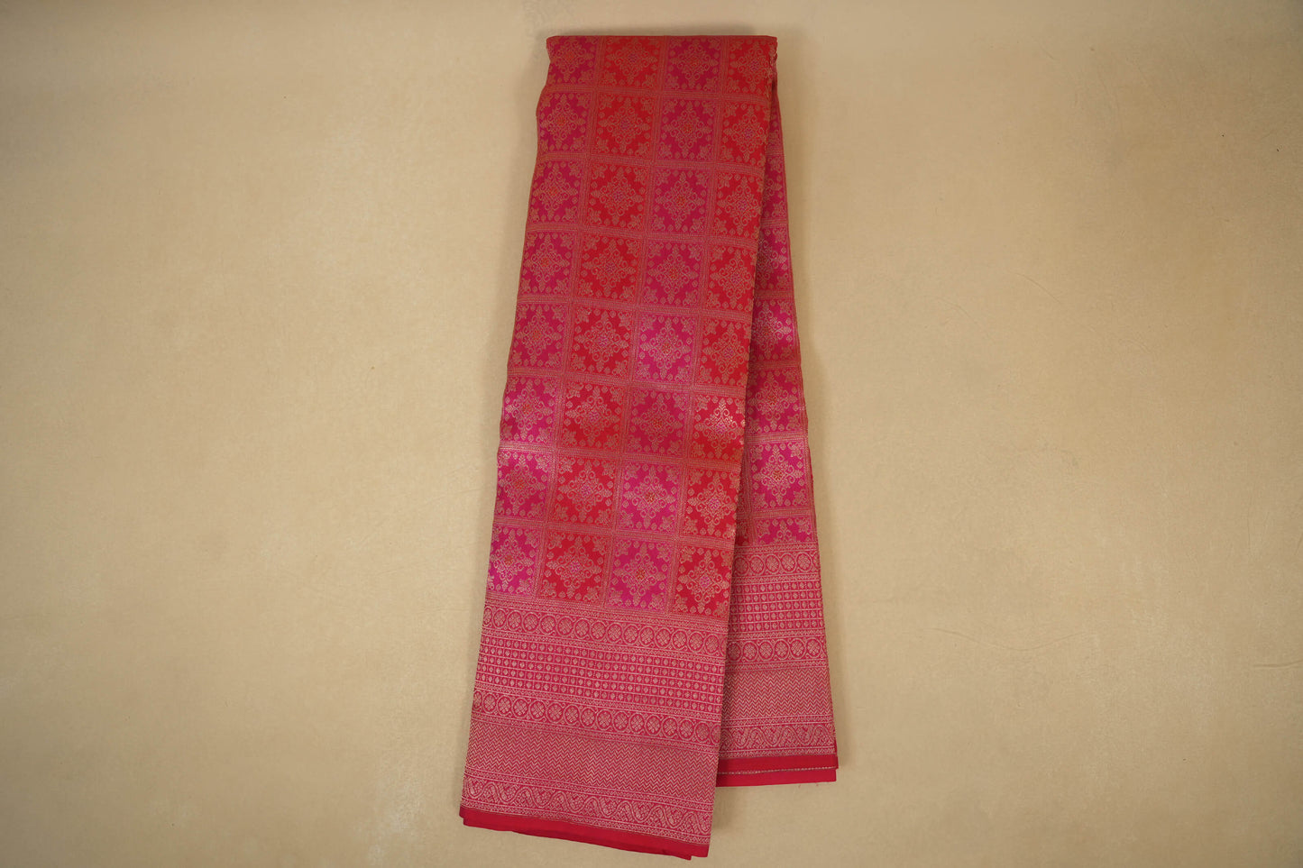 Reddish Pink Vintage Kanjivaram Silk Saree by Shreenivas Silks PSSR017942